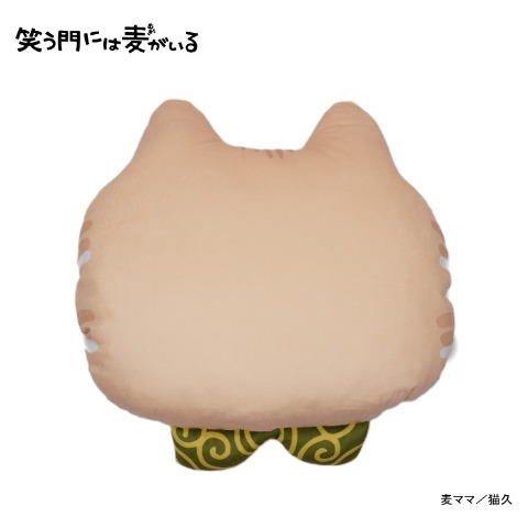 ダイカットクッション（笑う門には麦がいる）