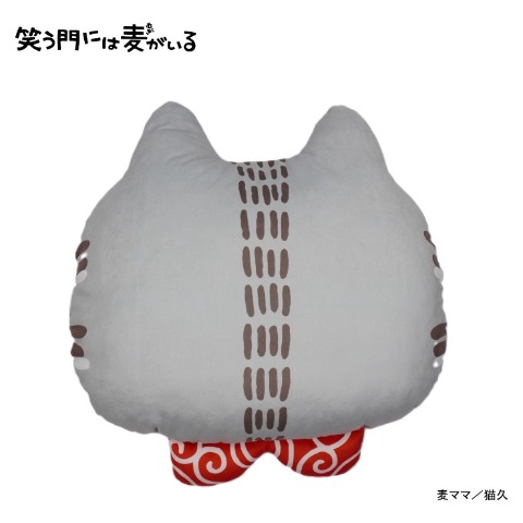 ダイカットクッション（笑う門には麦がいる）
