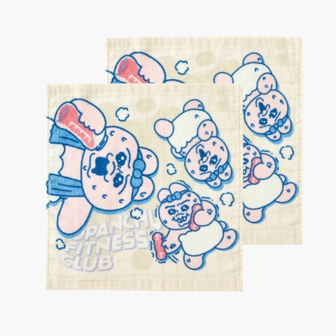 同柄2枚組ハンドタオル（おぱんちゅうさぎ）