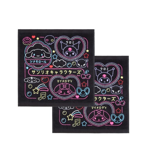 ハンドタオル（同柄2枚組・サンリオキャラクターズ）