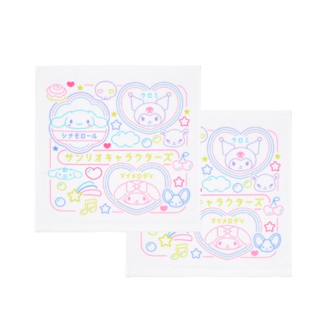 ハンドタオル（同柄2枚組・サンリオキャラクターズ）