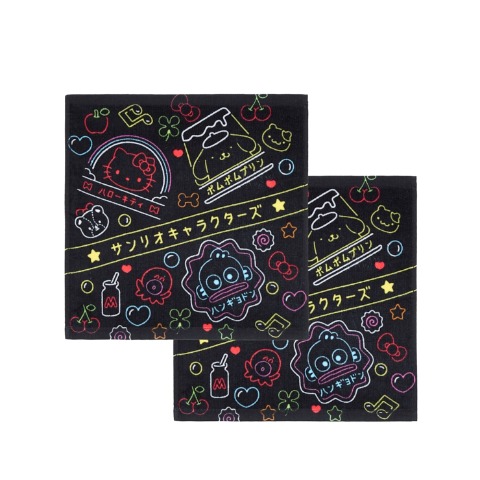 ハンドタオル（同柄2枚組・サンリオキャラクターズ）