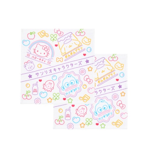 ハンドタオル（同柄2枚組・サンリオキャラクターズ）