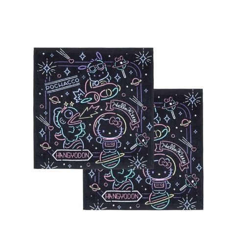ハンドタオル（同柄2枚組・サンリオキャラクターズ）