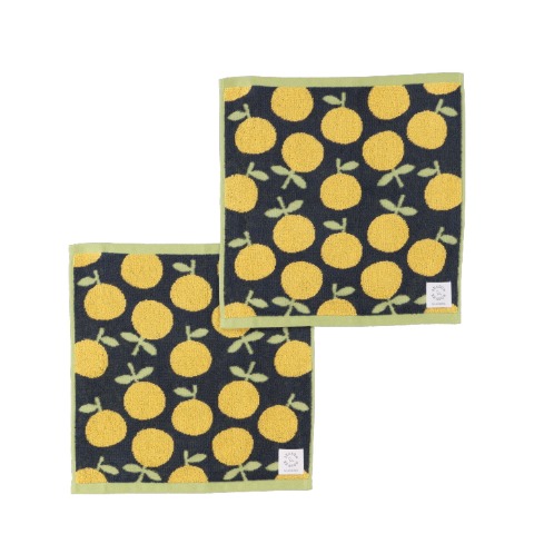 2枚組ハンドタオル（SEASON REASON) みかん柄