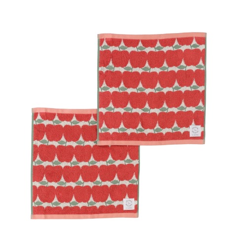 2枚組ハンドタオル（SEASON REASON) りんご柄