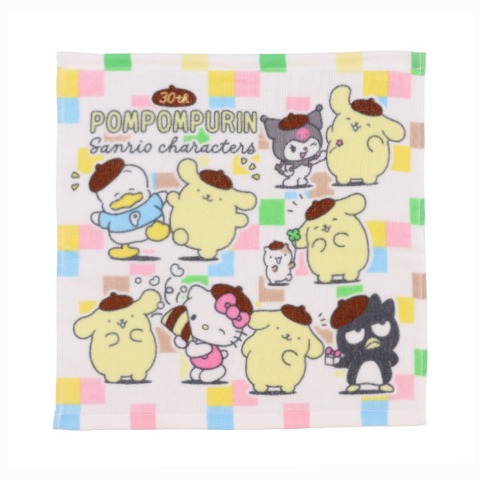 ハンドタオル（同柄2枚組・ポムポムプリン）