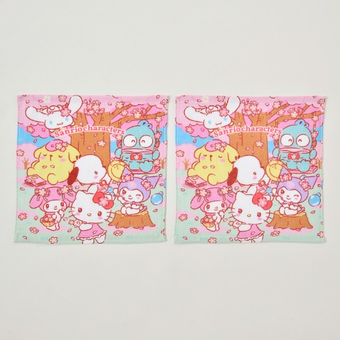 ハンドタオル（同柄2枚組・サンリオキャラクターズ）