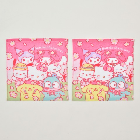 ハンドタオル（同柄2枚組・サンリオキャラクターズ）