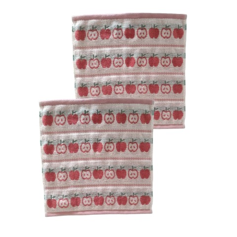 2枚組ハンドタオル（4つのこだわり・りんご）