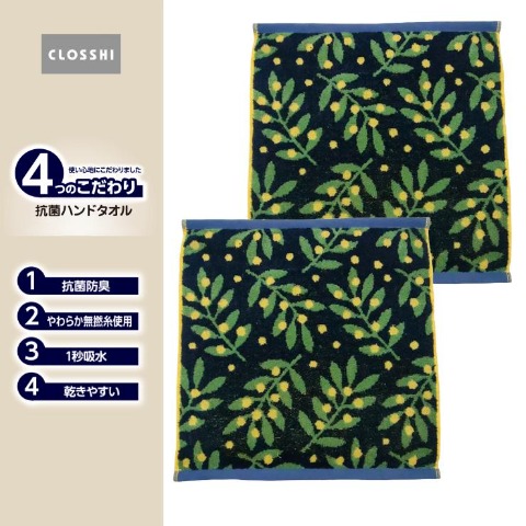 2枚組ハンドタオル（4つのこだわり・ミモザ）