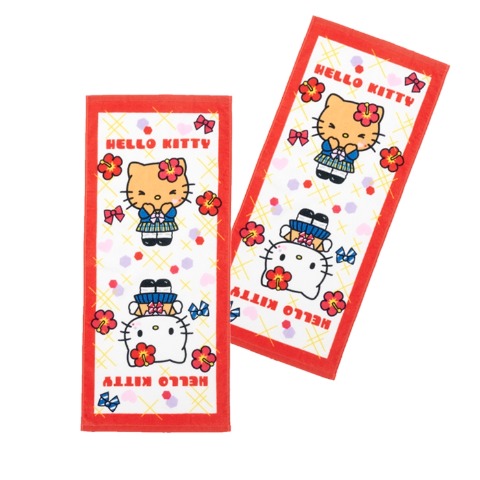 フェイスタオル（同柄2枚組・ハローキティ）