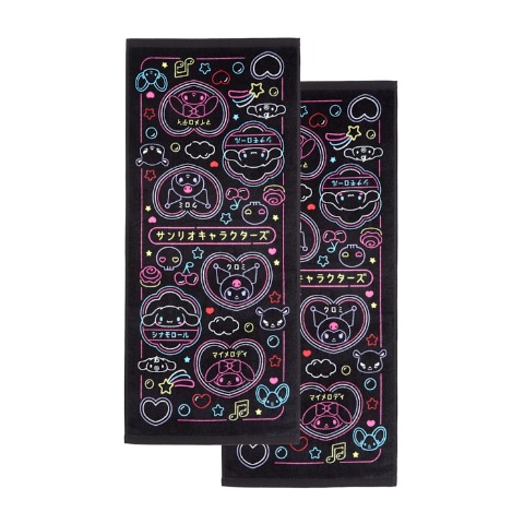 フェイスタオル（同柄2枚組・サンリオキャラクターズ）