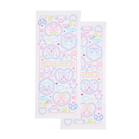 フェイスタオル（同柄2枚組・サンリオキャラクターズ）