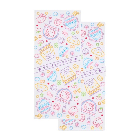 フェイスタオル（同柄2枚組・サンリオキャラクターズ）