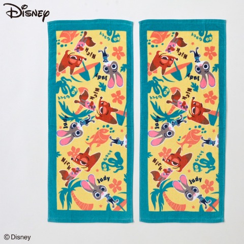 フェイスタオル（同柄2枚組・ズートピア）