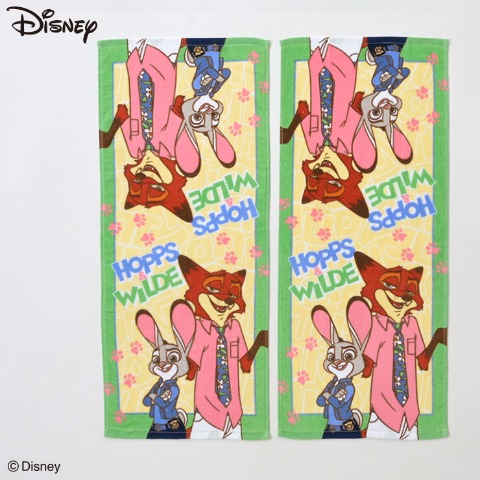 フェイスタオル（同柄2枚組・ズートピア）