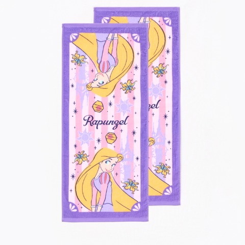 フェイスタオル（同柄2枚組・ラプンツェル）
