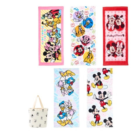 フェイスタオル（5枚組・ミッキー＆フレンズ）