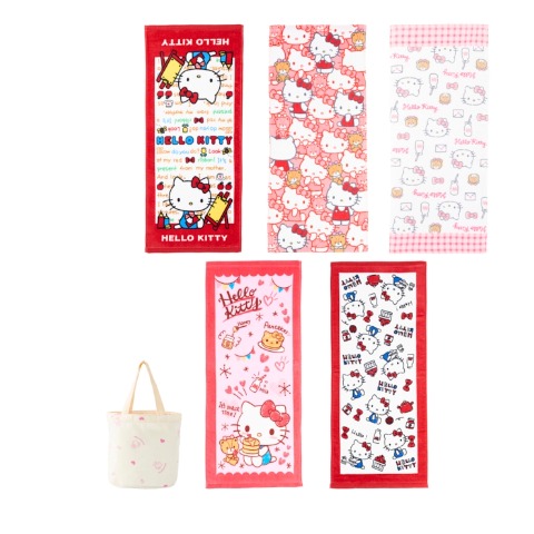 フェイスタオル（5枚組・ハローキティ）