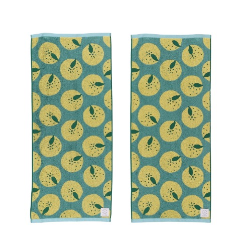 2枚組フェイスタオル（SEASON REASON) 八朔柄