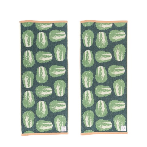 2枚組フェイスタオル（SEASON REASON) 白菜柄