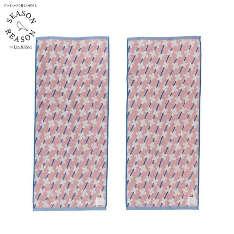 2枚組フェイスタオル（SEASON REASON) 小花柄