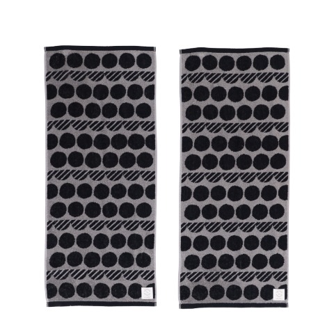 2枚組フェイスタオル（SEASON REASON) 水玉柄