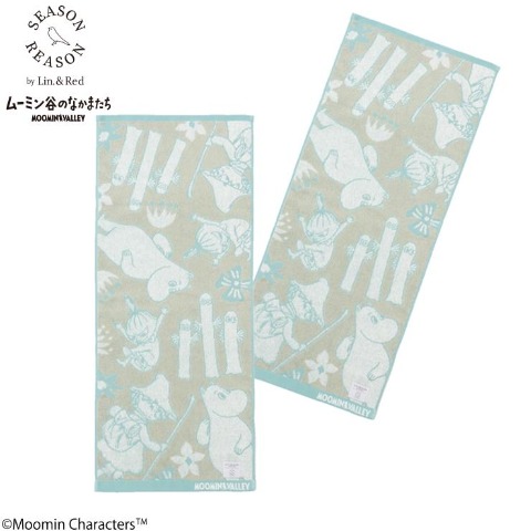 フェイスタオル（同柄2枚組　SEASON REASON・MOOMIN VALLEY）