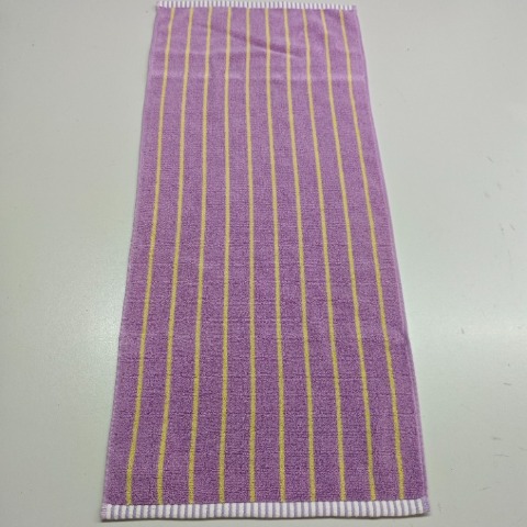 2枚組フェイスタオル（4つのこだわり・細ストライプ）