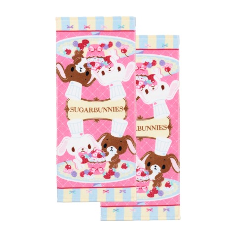 フェイスタオル（同柄2枚組・シュガーバニーズ）