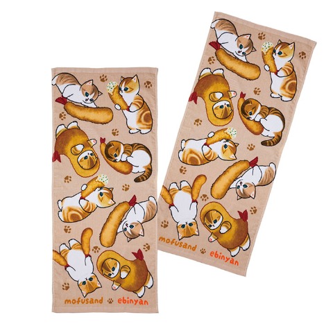 フェイスタオル（同柄2枚組・mofusand）