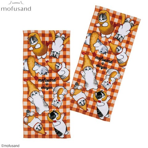 フェイスタオル（同柄2枚組・mofusand）