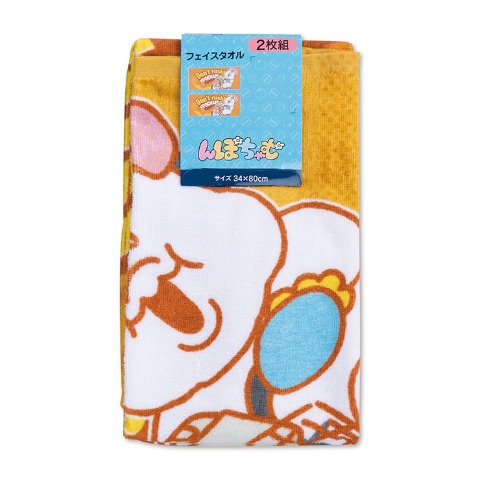 フェイスタオル（同柄2枚組・んぽちゃむ）