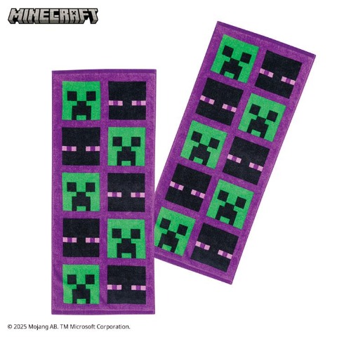 フェイスタオル（同柄2枚組･マインクラフト）