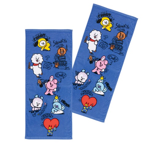 フェイスタオル（同柄2枚組・BT21）