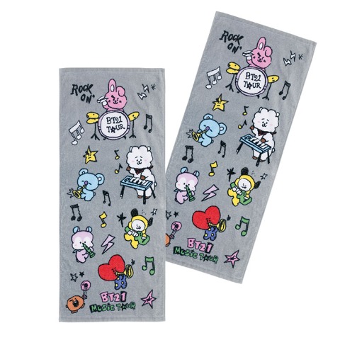 フェイスタオル（同柄2枚組・BT21）