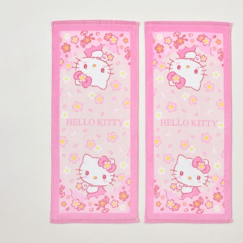 フェイスタオル（同柄2枚組・ハローキティ）