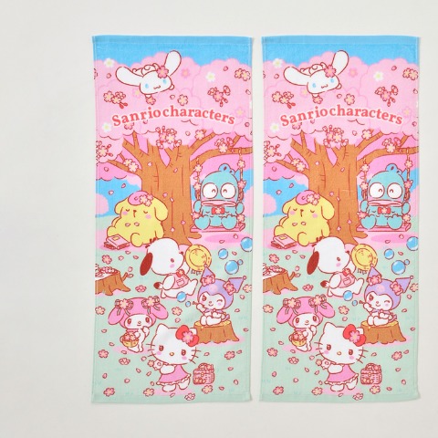 フェイスタオル（同柄2枚組・サンリオキャラクターズ）