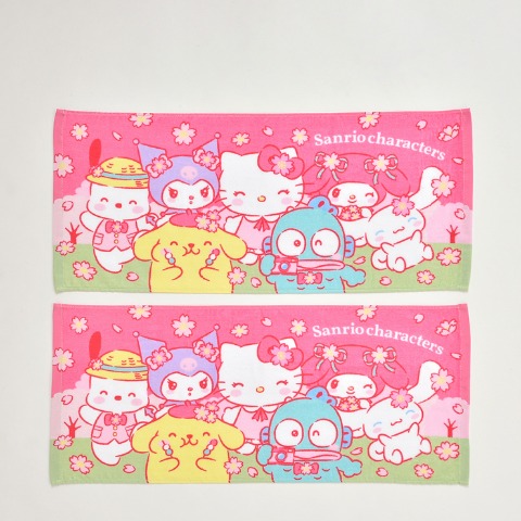 フェイスタオル（同柄2枚組・サンリオキャラクターズ）
