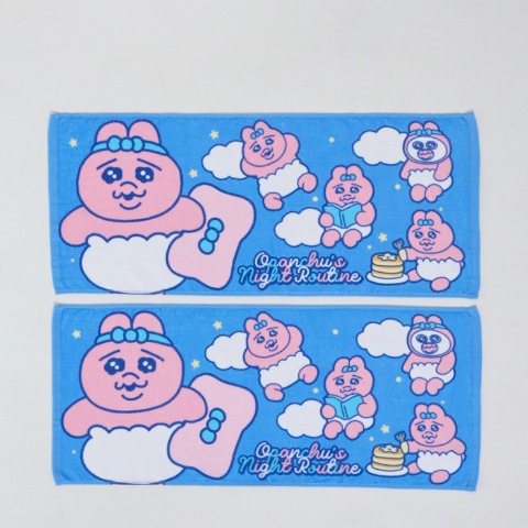 同柄2枚組フェイスタオル（おぱんちゅうさぎ）