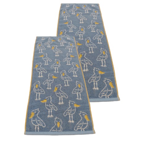 2枚組フェイスタオル（4つのこだわり・ハシビロコウ）