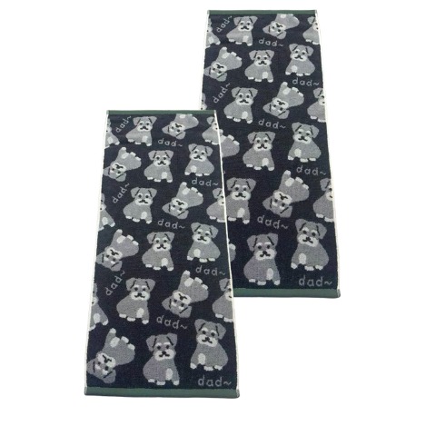 2枚組フェイスタオル（4つのこだわり・シュナウザー）