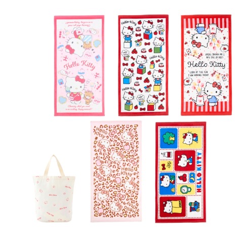 バスタオル（5枚組・ハローキティ）