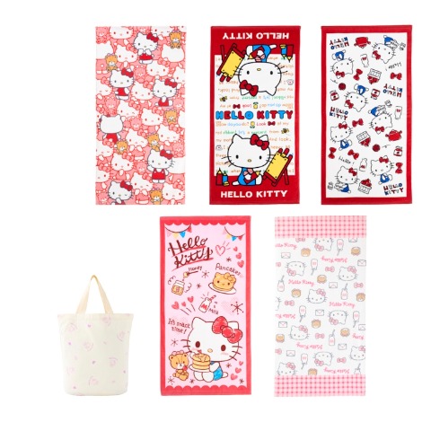 バスタオル（5枚組・ハローキティ）