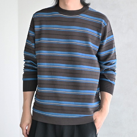 メンズ　ボーダーニットプルオーバー（MUMU）
