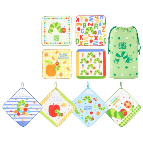 タオルハンカチ　(9点セットはらぺこあおむし)