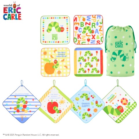 タオルハンカチ　(9点セットはらぺこあおむし)