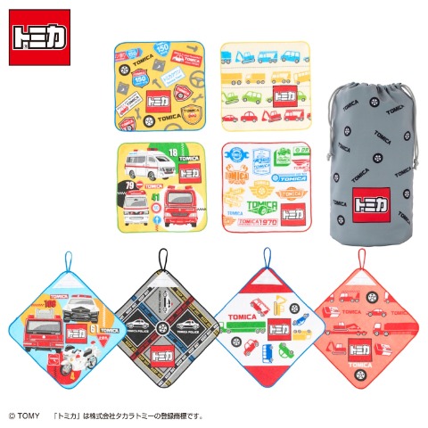 タオルハンカチ　(9点セットトミカ)