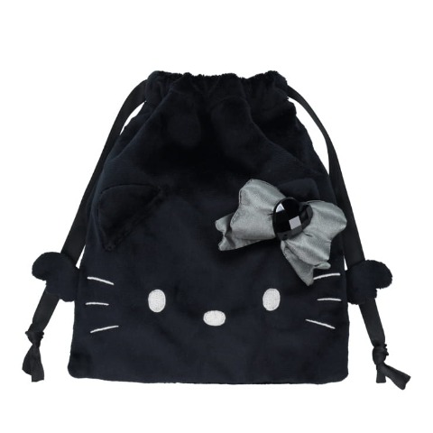 フェイス巾着ブラック（ハローキティー）